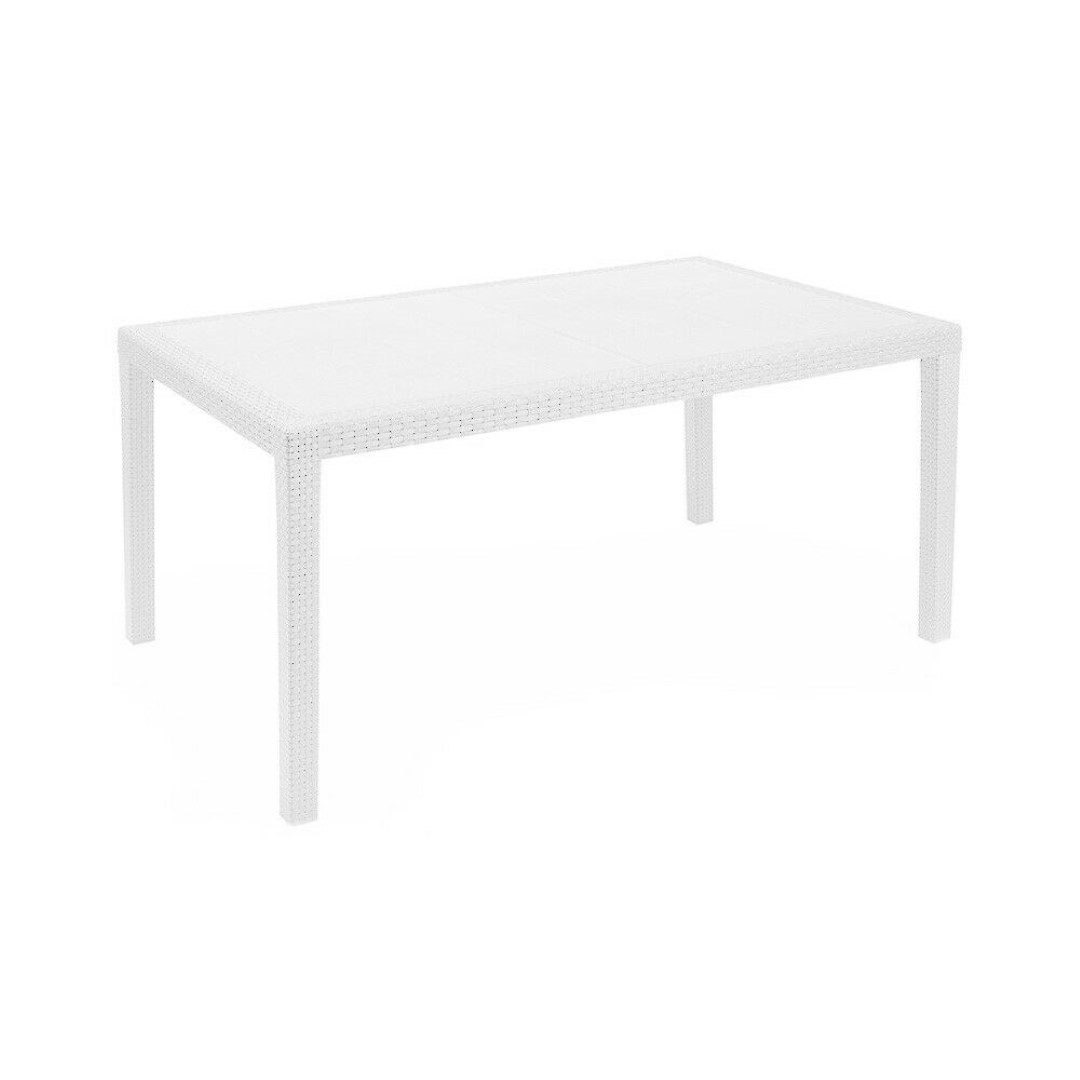 Tavolo Rettangolare In Resina Bianco 150X90 Prince – Ipae-Progarden