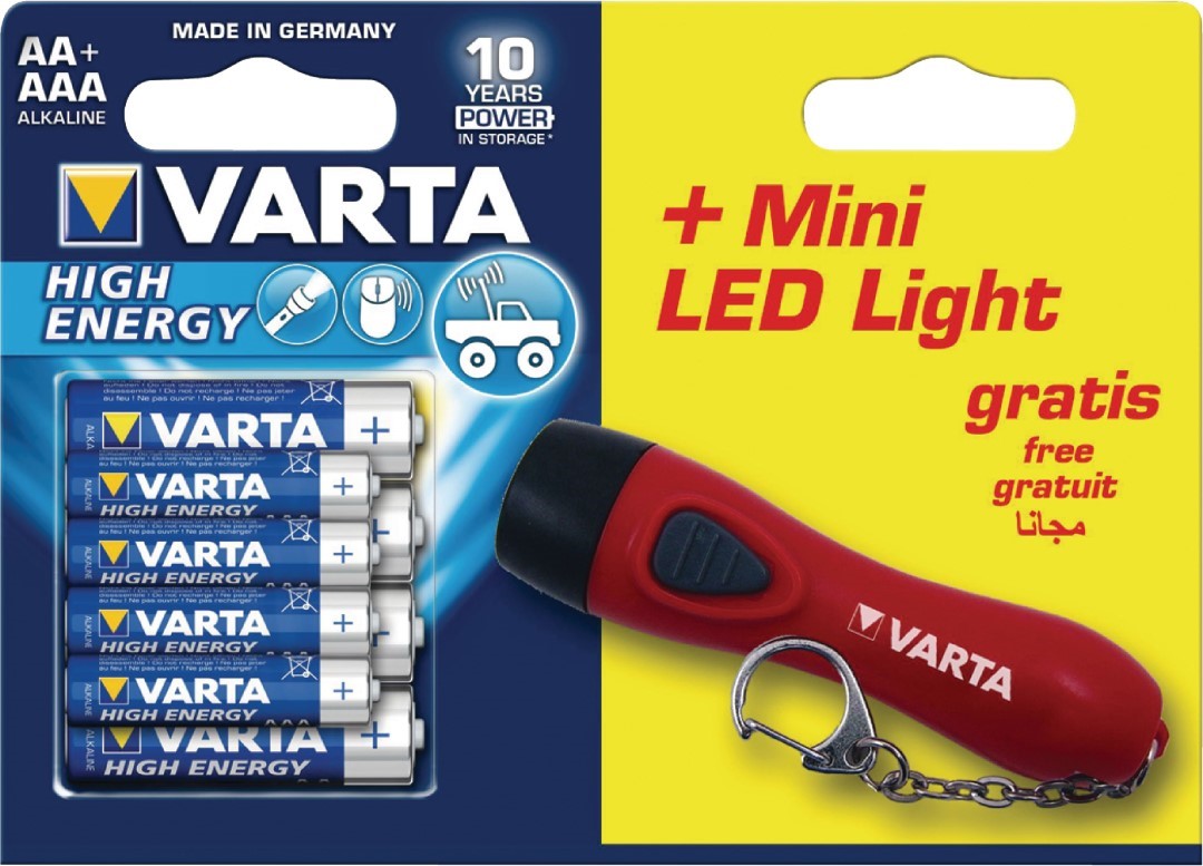 Mini Led Light + 4Aa/4Aaa High Energy – Varta Batterie