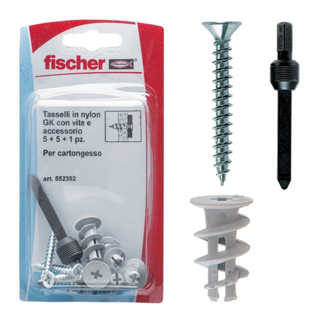 Tasselli Nylon Gksk + Viti + Inserto Set 5 Pezzi – Fischer