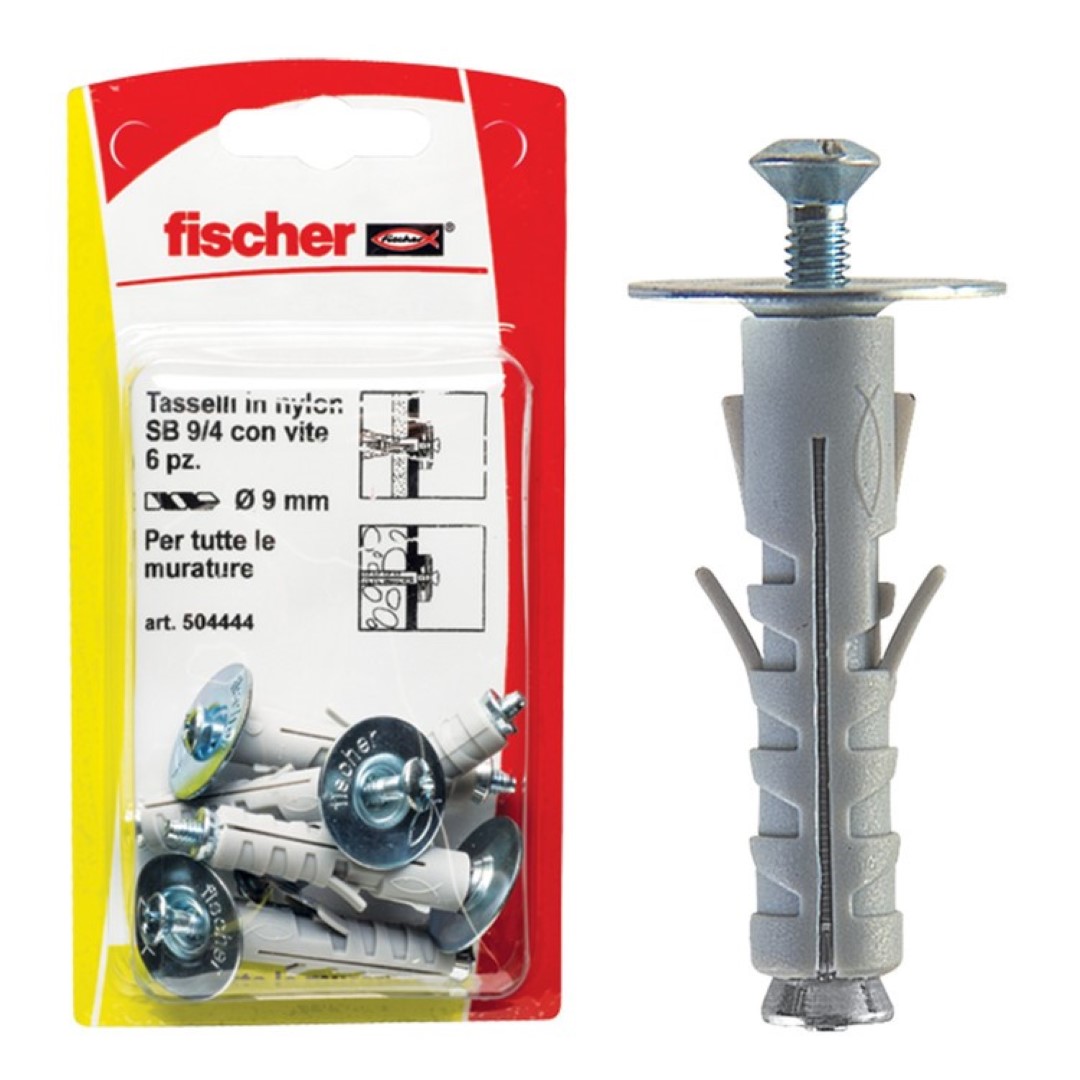 Tasselli Nylon Sb 9/ 6 K Con Gancio Lungo Set 5 Pezzi – Fischer