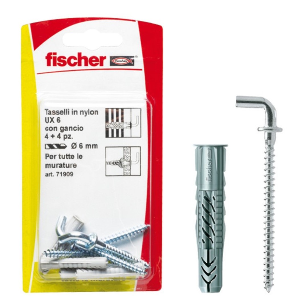 Tasselli Nylon Ux 8X50 H K Set 5 Pezzi – Fischer