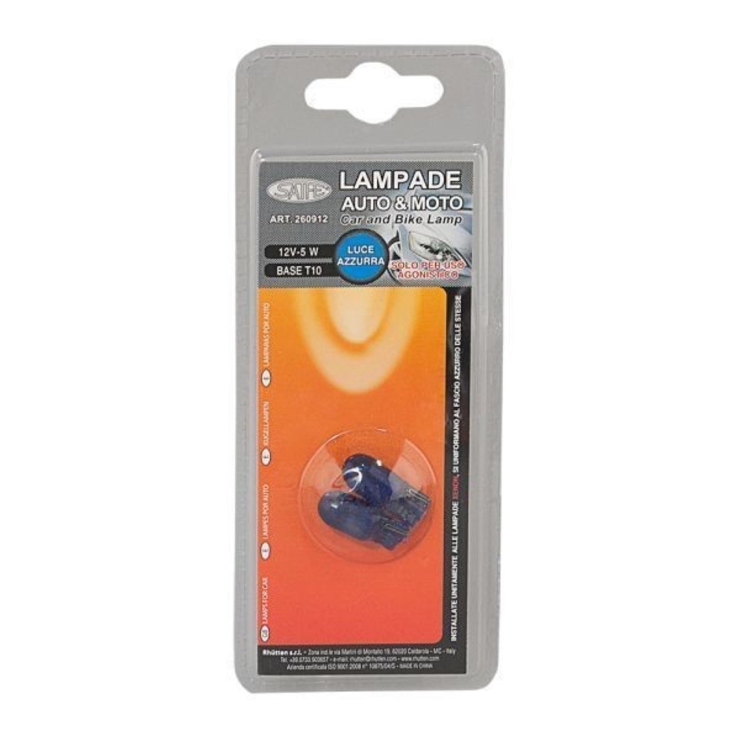 Lampada Bleu 12V 5W T10 2Pz Rhutten – Rhutten