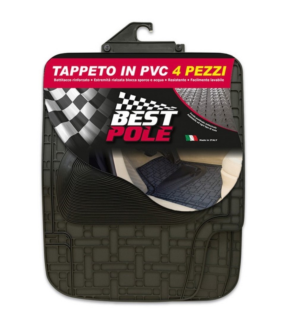 Tappeto Pvc Best Pole 4 Pezzi Nero – Rhutten