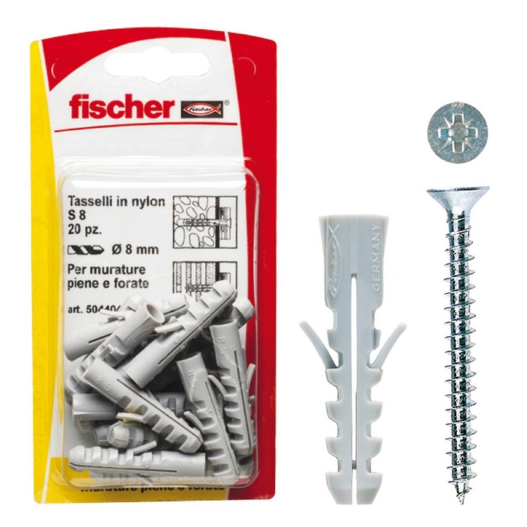 Tasselli Nylon S 5 V K Set 5 Pezzi – Fischer