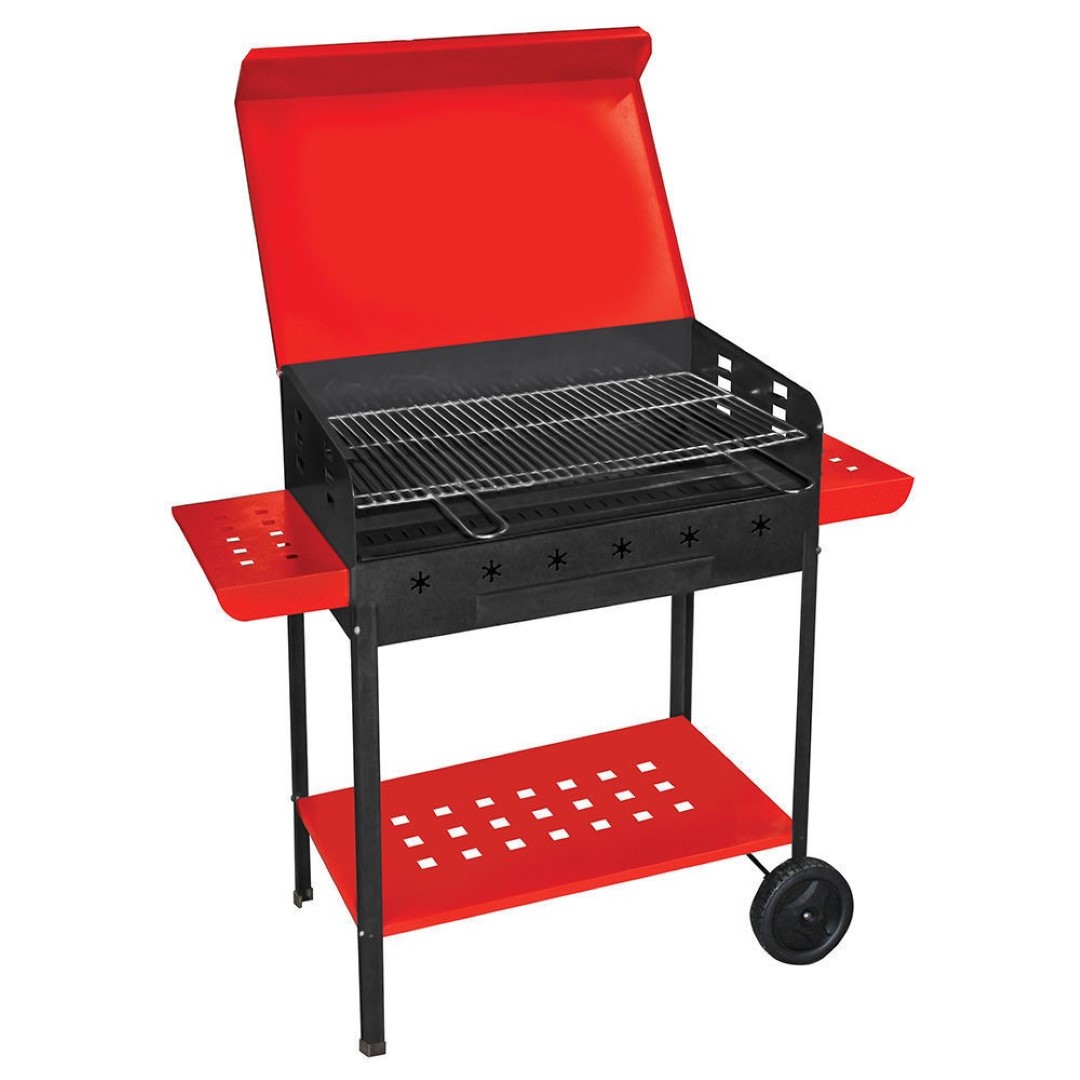 Barbecue Stella Con Coperchio Ruote Ripiani 40X60X90H Cm – Artigianferro