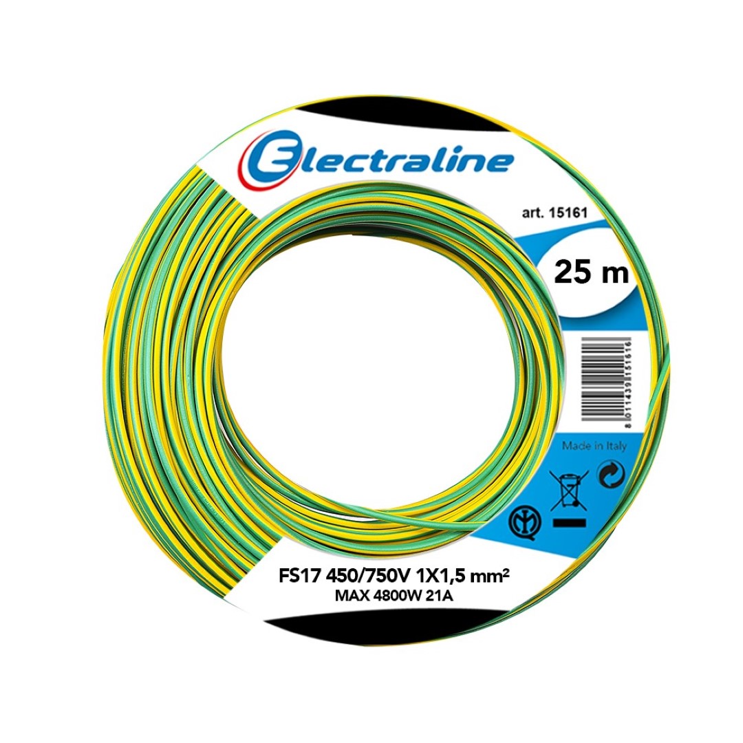 Cavo Fs17 1X1,5 Mt 25 Giallo /Verde – Electraline