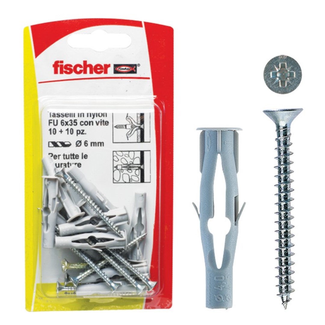 Tasselli Nylon Fu 8 V K Set 5 Pezzi – Fischer