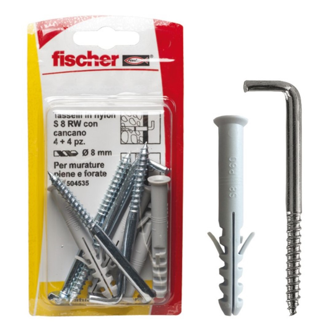 Tasselli Nylon S 8 R W K Set 5 Pezzi – Fischer